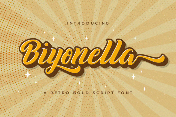 Biyonella Font: Bold Retro Script for Campaign Visuals